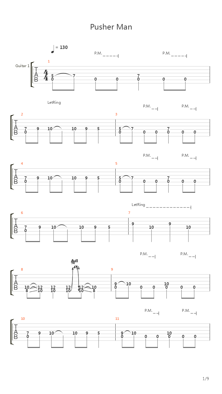 Pusher Man吉他谱