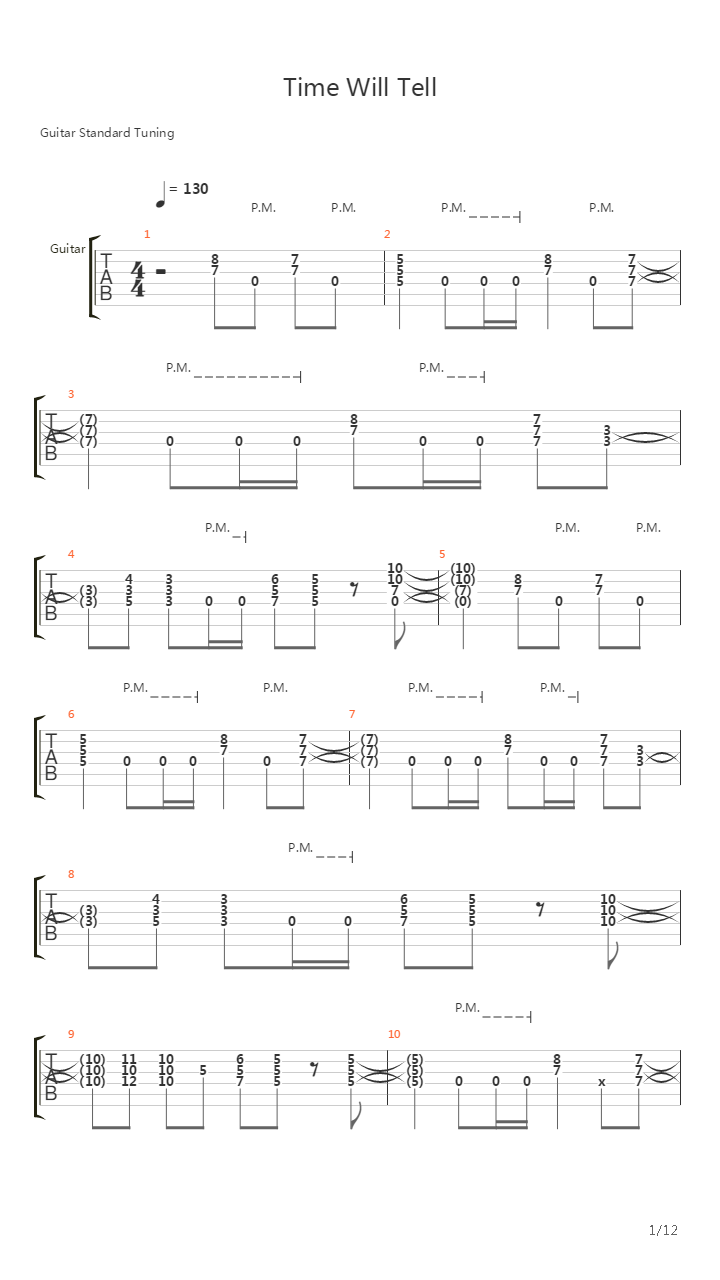 Time Will Tell吉他谱