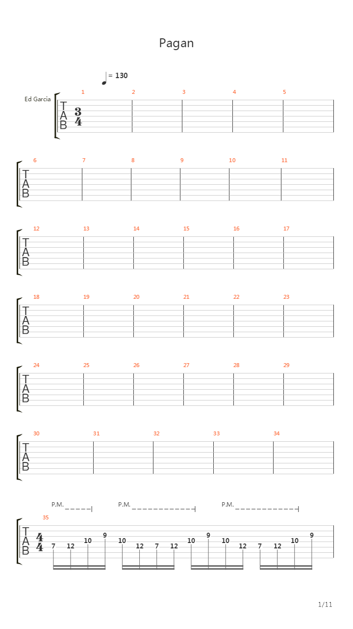 Pagan吉他谱
