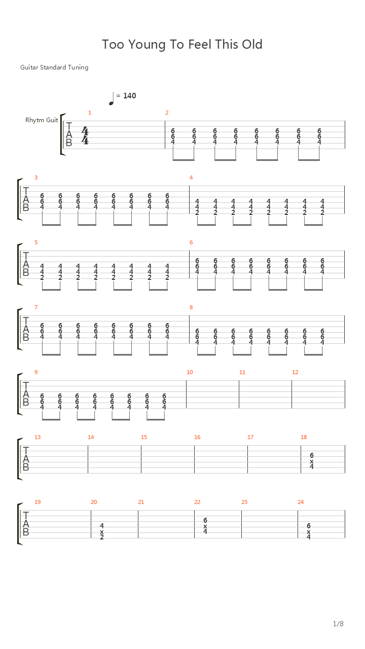 Too Young To Feel This Old吉他谱