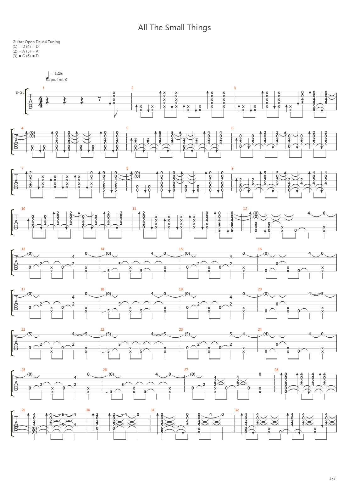 All The Small Things吉他谱