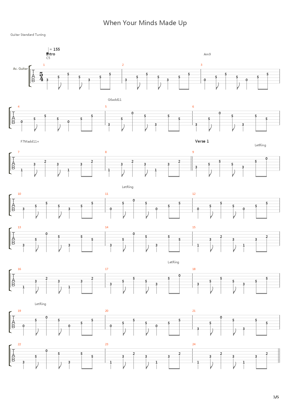 When Your Mind's Made Up吉他谱