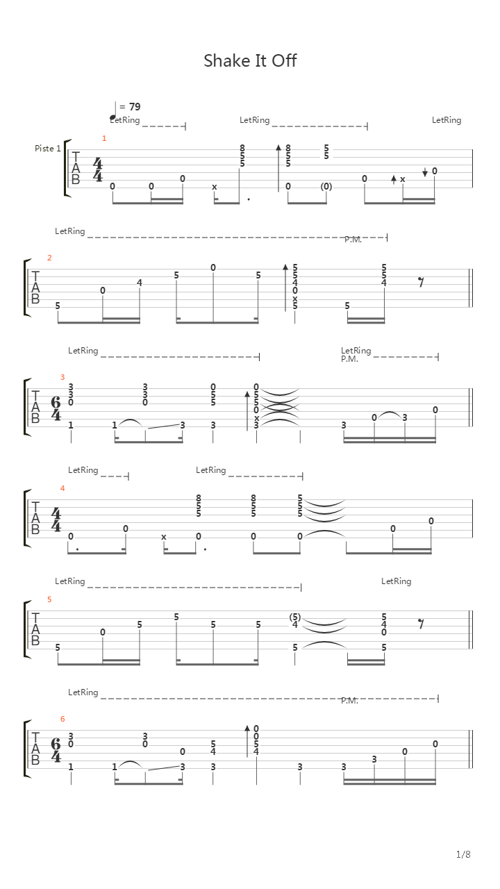Shake It Off吉他谱
