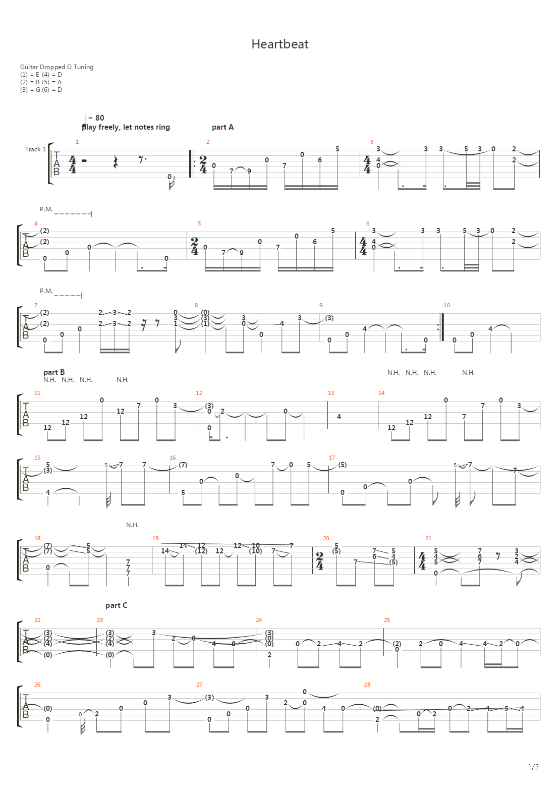 Heartbeat吉他谱