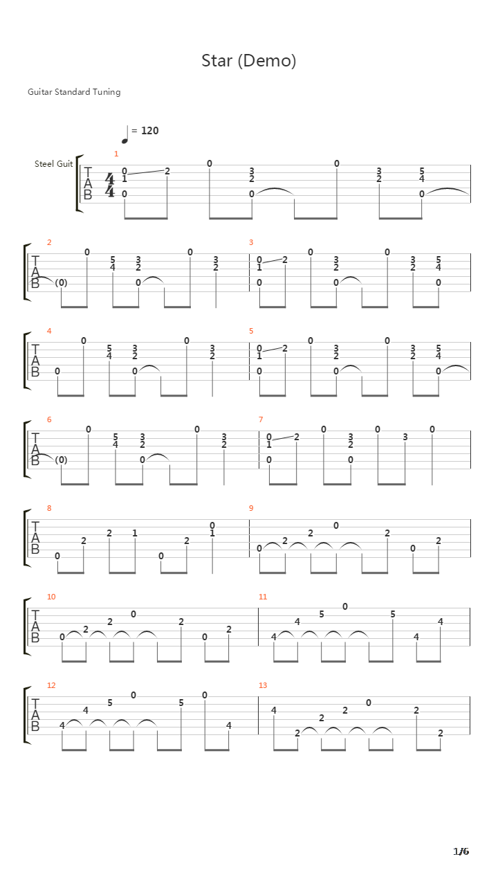 Stars吉他谱