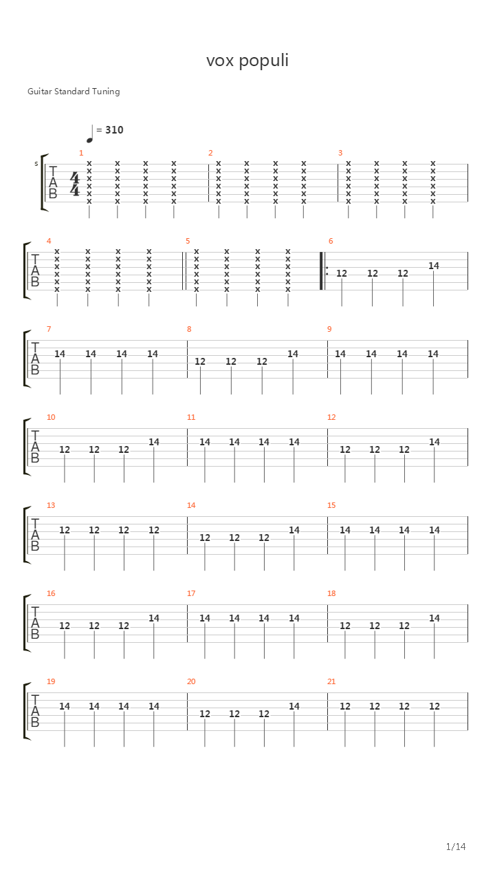 Vox Populi吉他谱