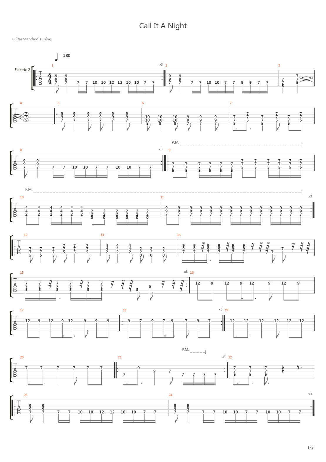 Call It A Night吉他谱