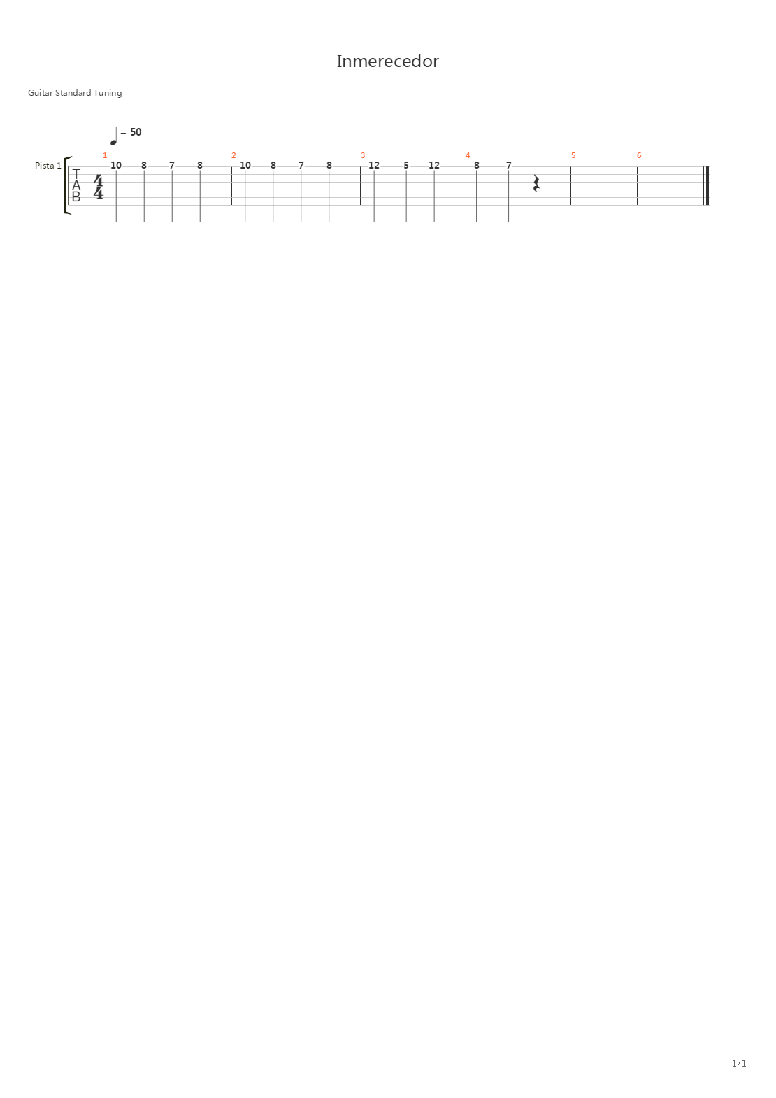 Inmerecedor吉他谱