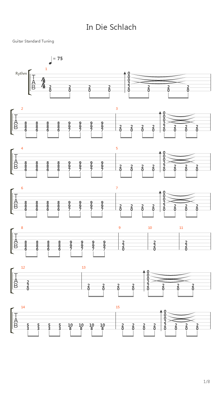 In Die Schlacht吉他谱