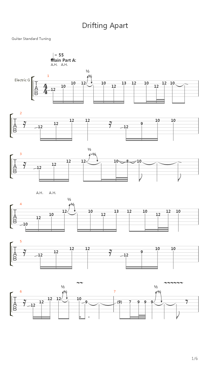 Drifting Apart吉他谱