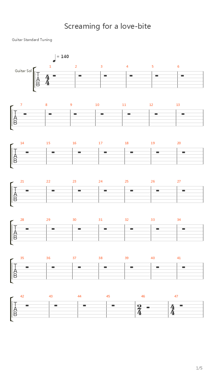 Screaming For A Love-bite吉他谱