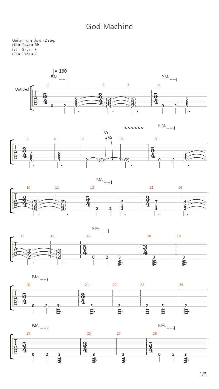God Machine吉他谱