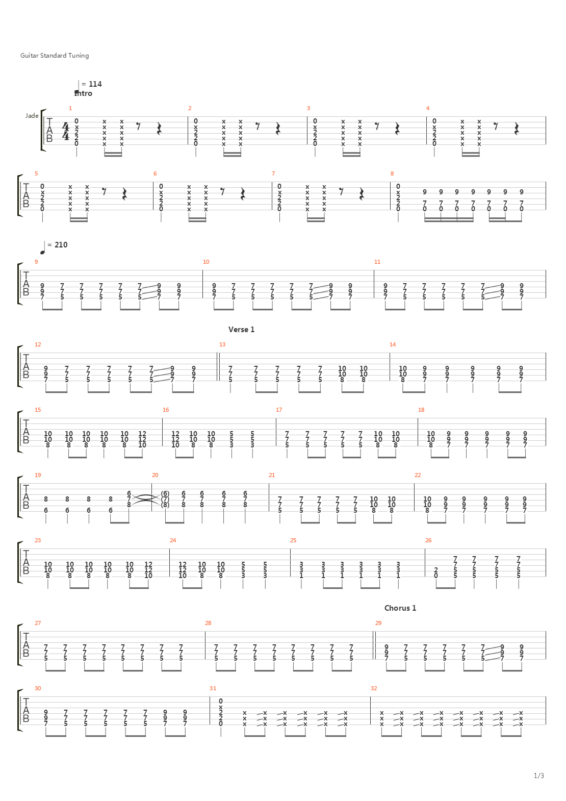 3 ½吉他谱