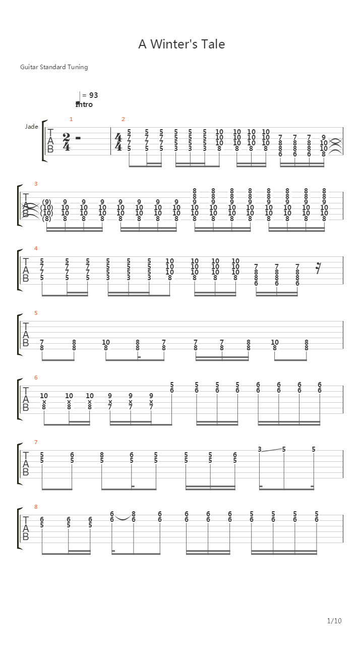 A Winter's Tale吉他谱