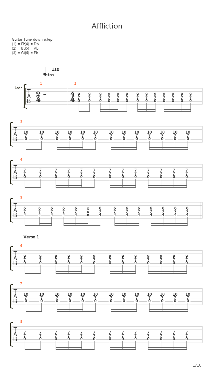 Affliction吉他谱