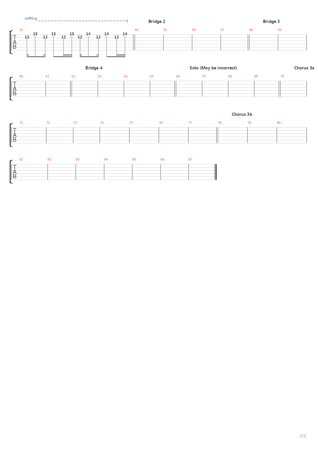 Rabbits Are Roadkill On Route 37吉他谱