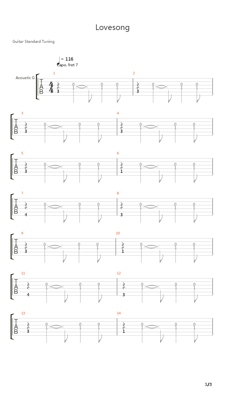 Lovesong吉他谱