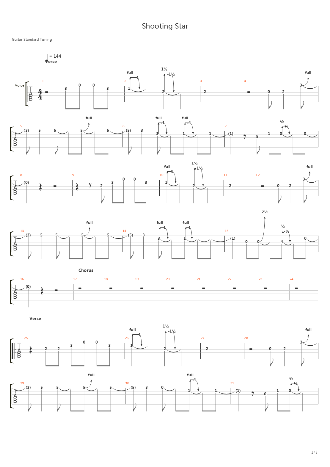 Shooting Star吉他谱