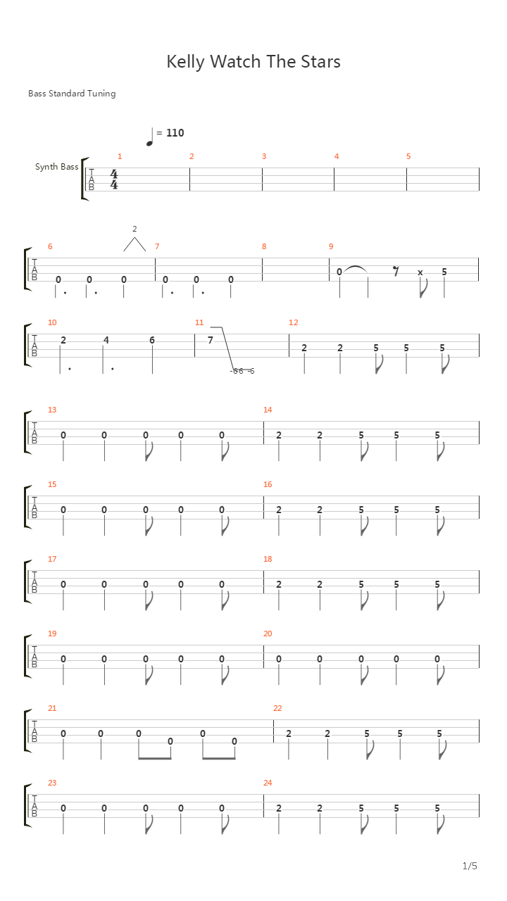 Kelly Watch The Stars吉他谱