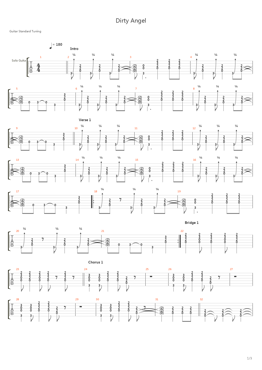 Dirty Angel吉他谱