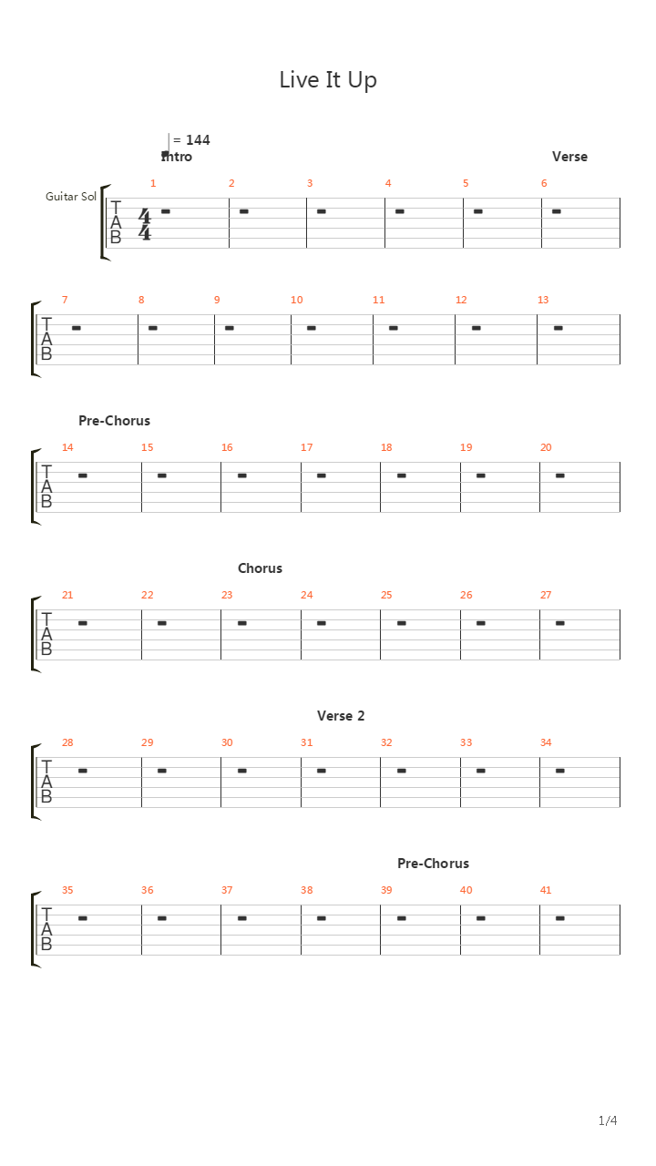 Live It Up吉他谱