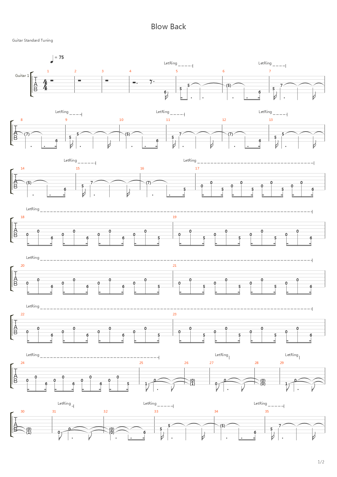 Blow Back吉他谱