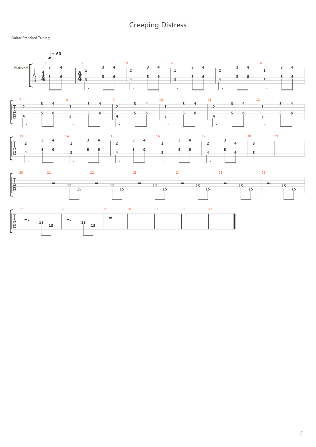 Creeping Distress吉他谱