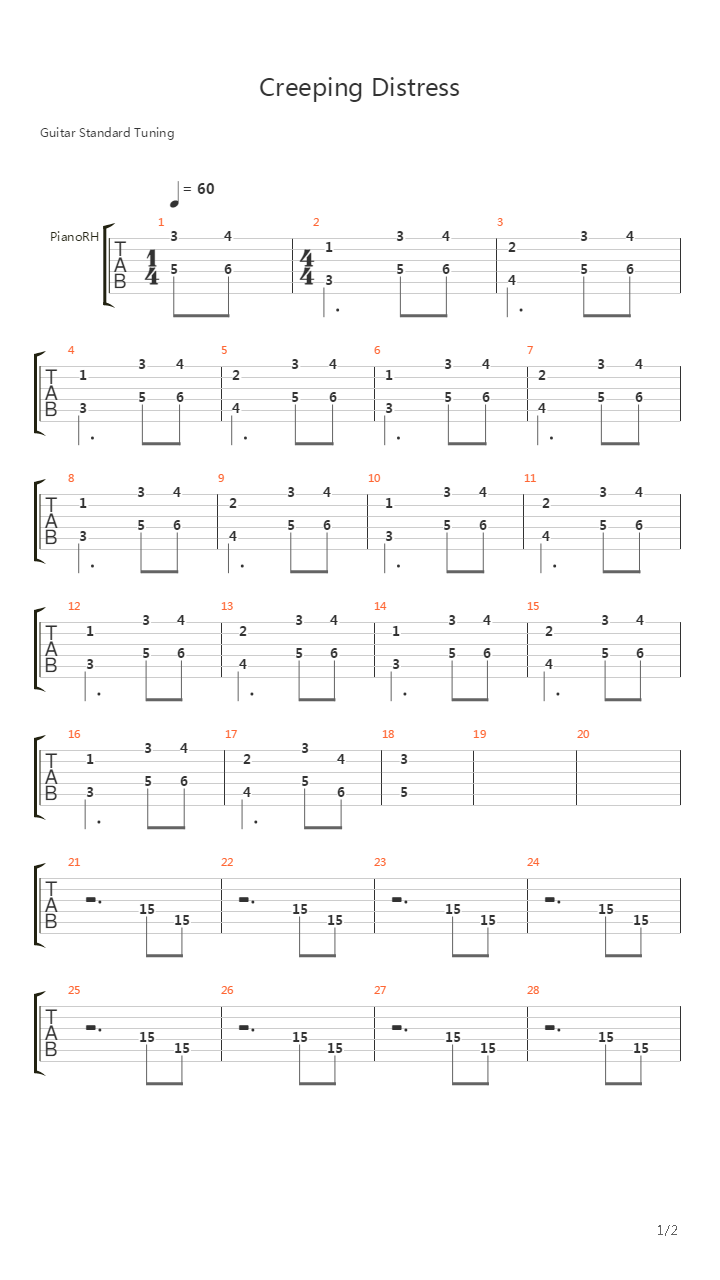 Creeping Distress吉他谱