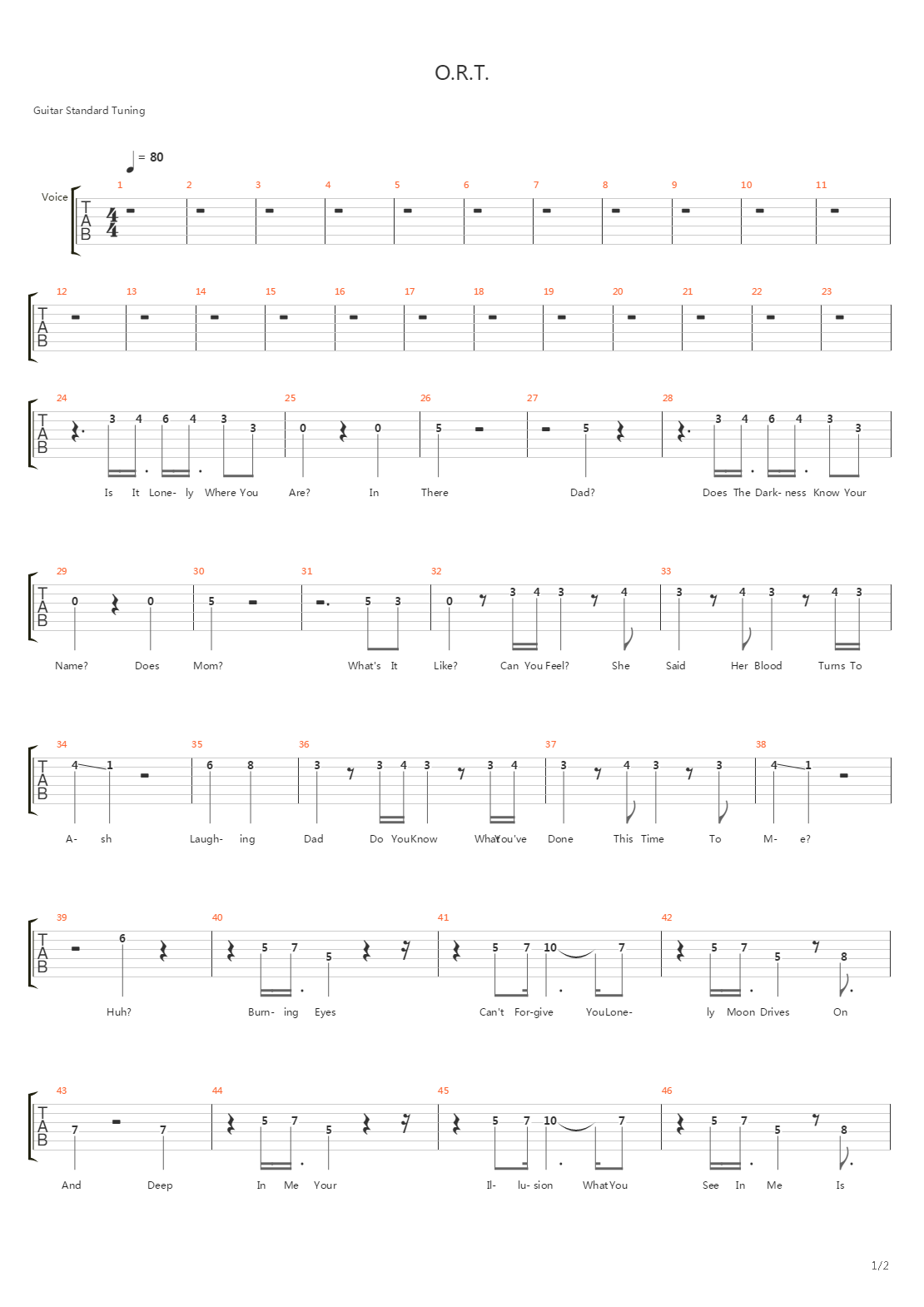 O.R.T.吉他谱