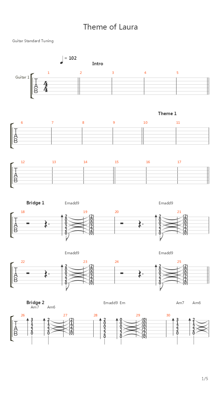 Theme Of Laura吉他谱