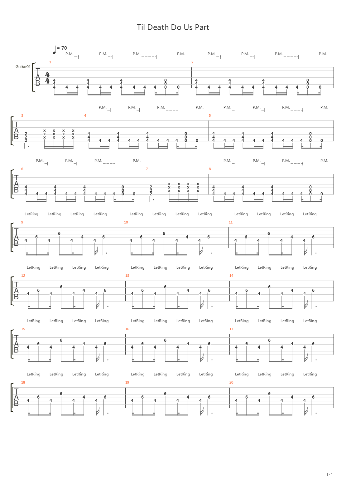 Til Death Do Us Part吉他谱