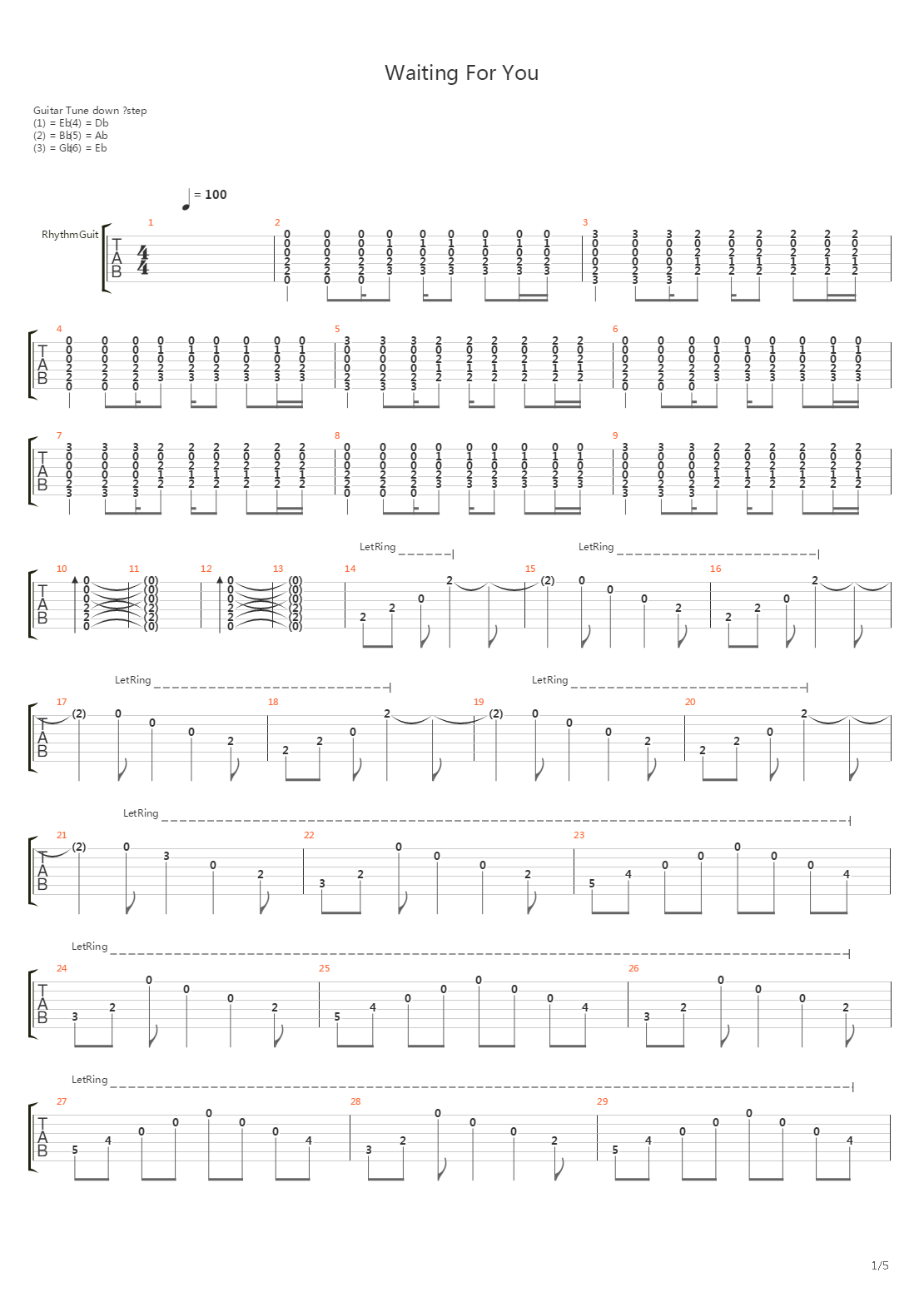Waiting For You吉他谱