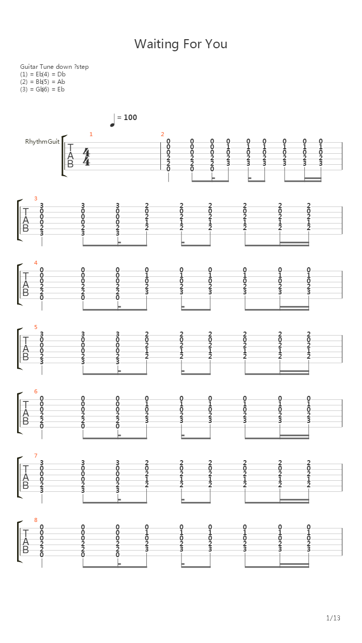 Waiting For You吉他谱