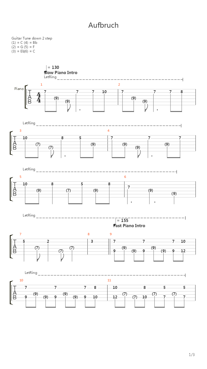 Aufbruch吉他谱