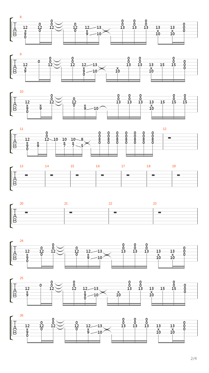 Right Through You吉他谱