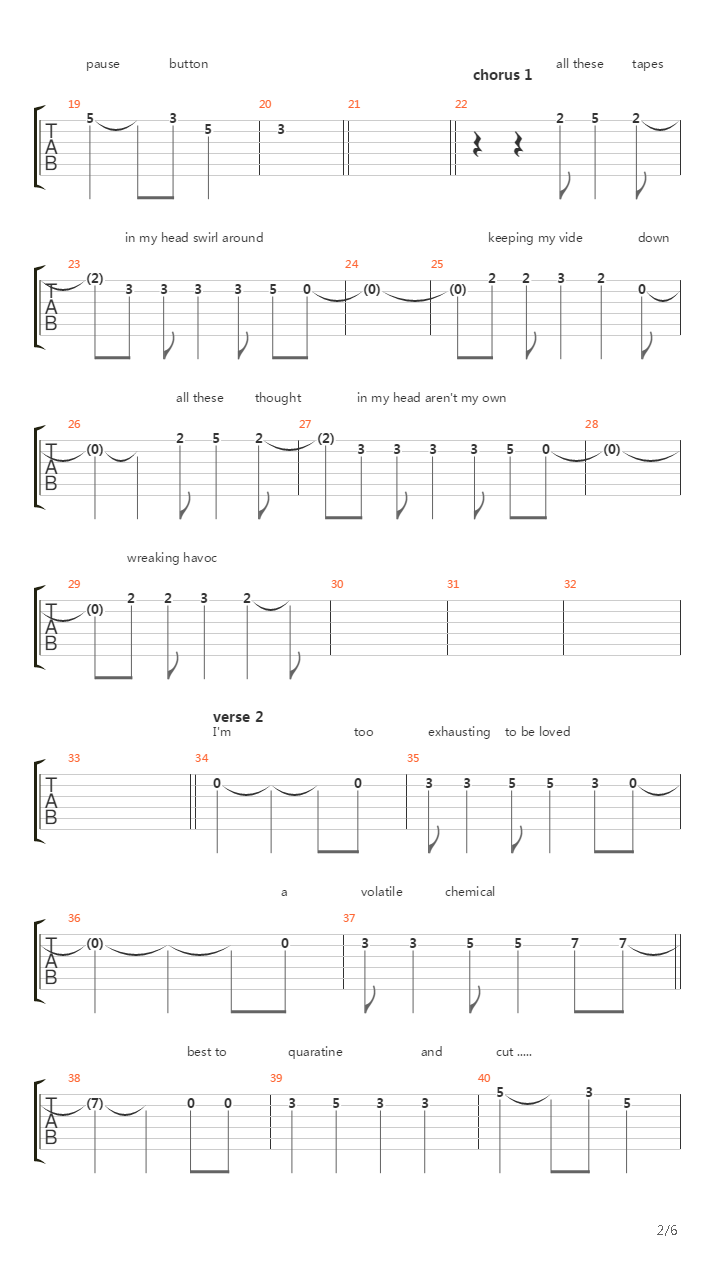 Tapes吉他谱