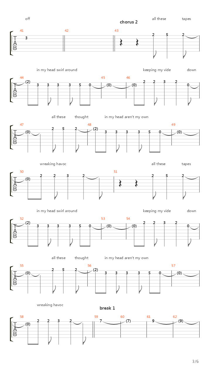 Tapes吉他谱