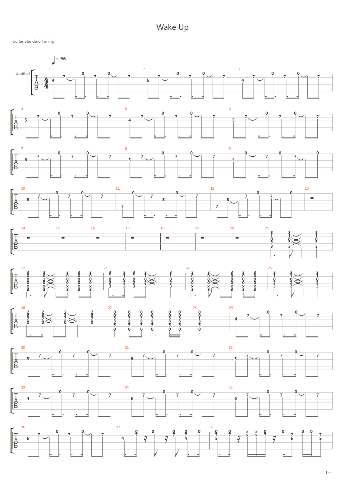 Wake Up吉他谱