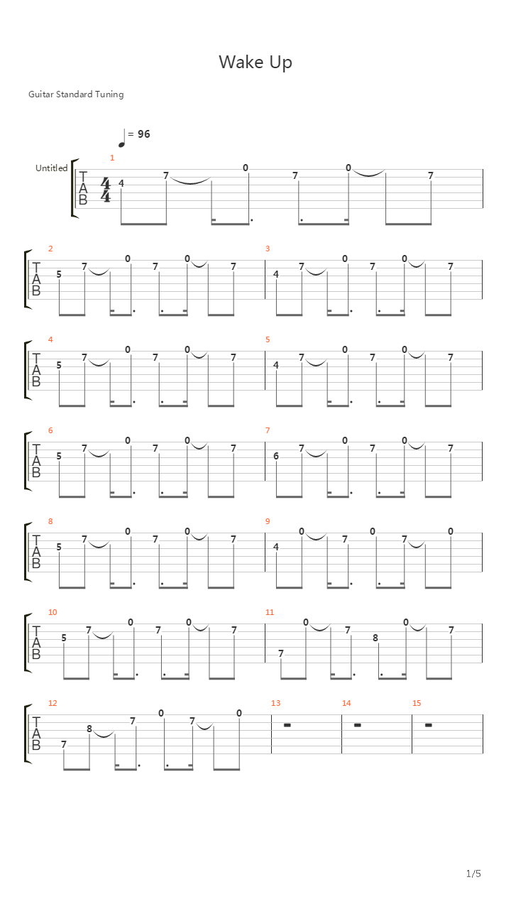 Wake Up吉他谱