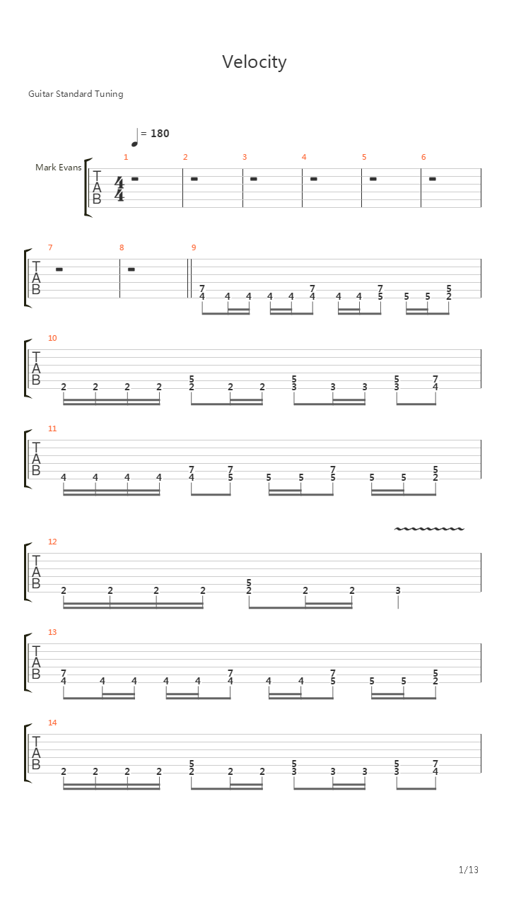 Velocity吉他谱