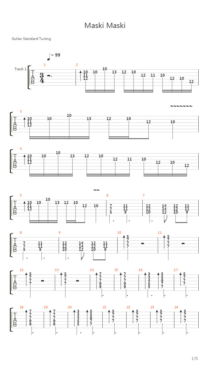 Maski Maski吉他谱