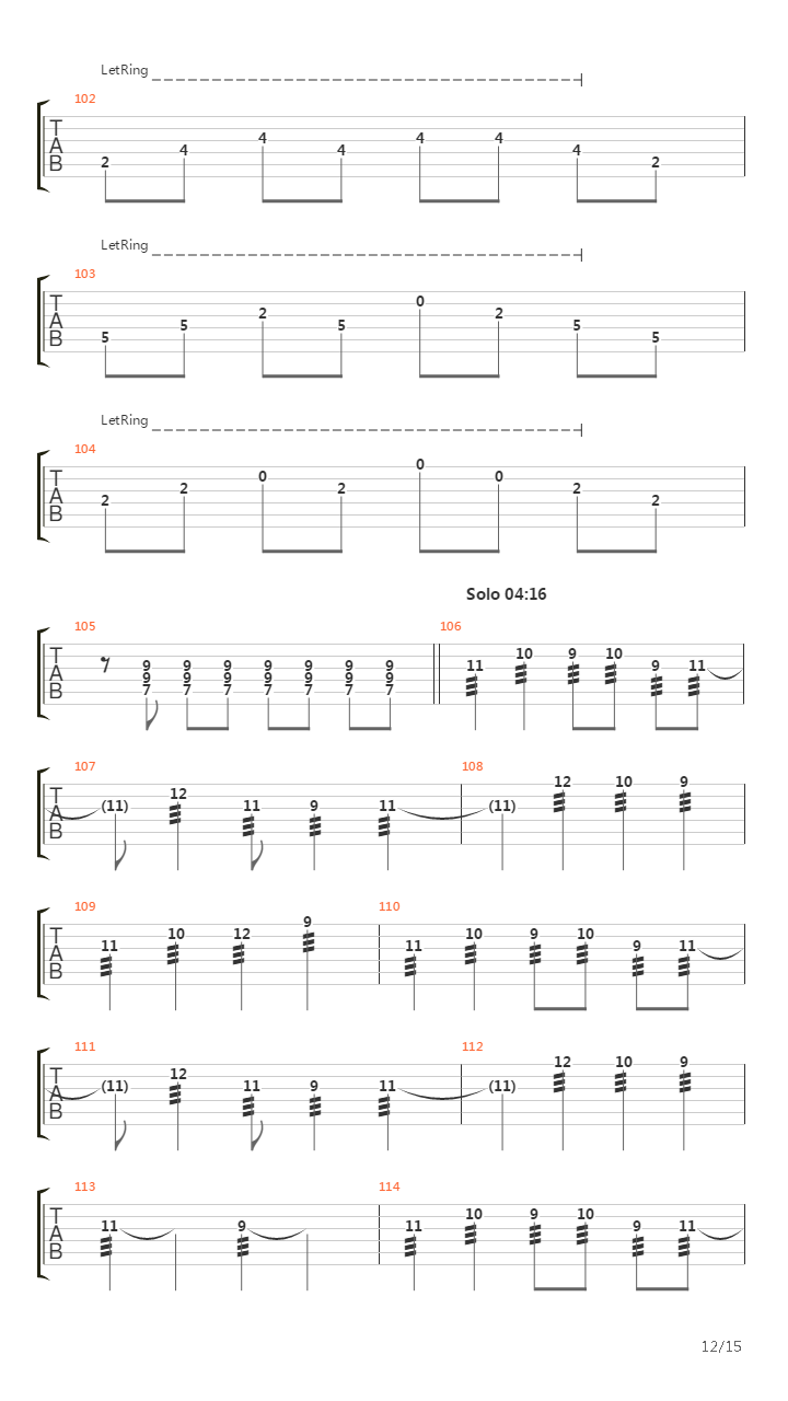 Percees De Lumiere吉他谱