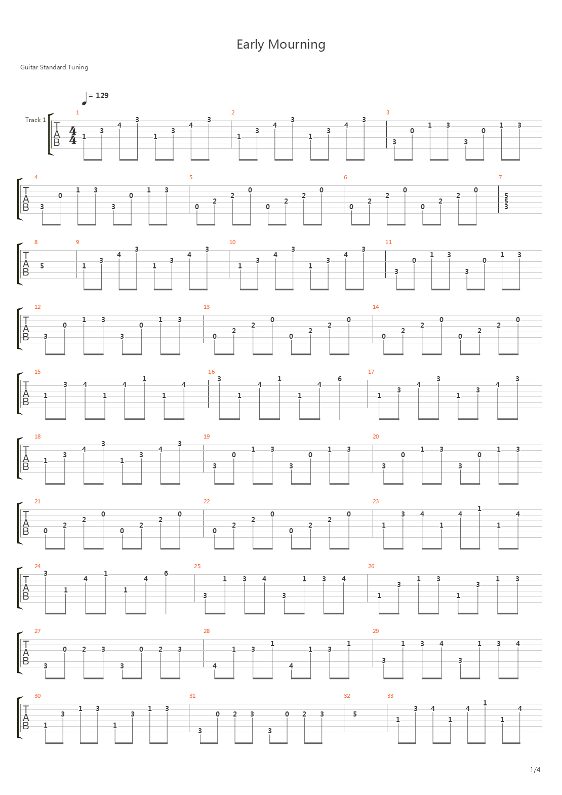 Early Mourning吉他谱
