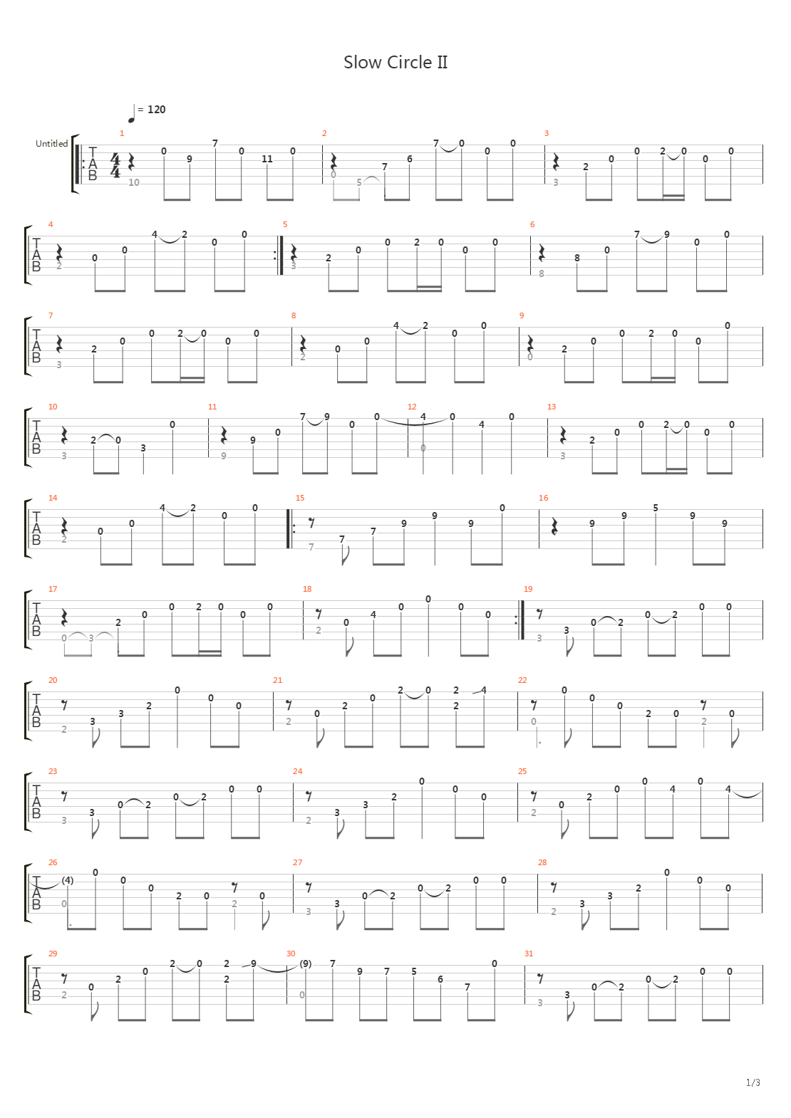 Slow Circle Ii吉他谱