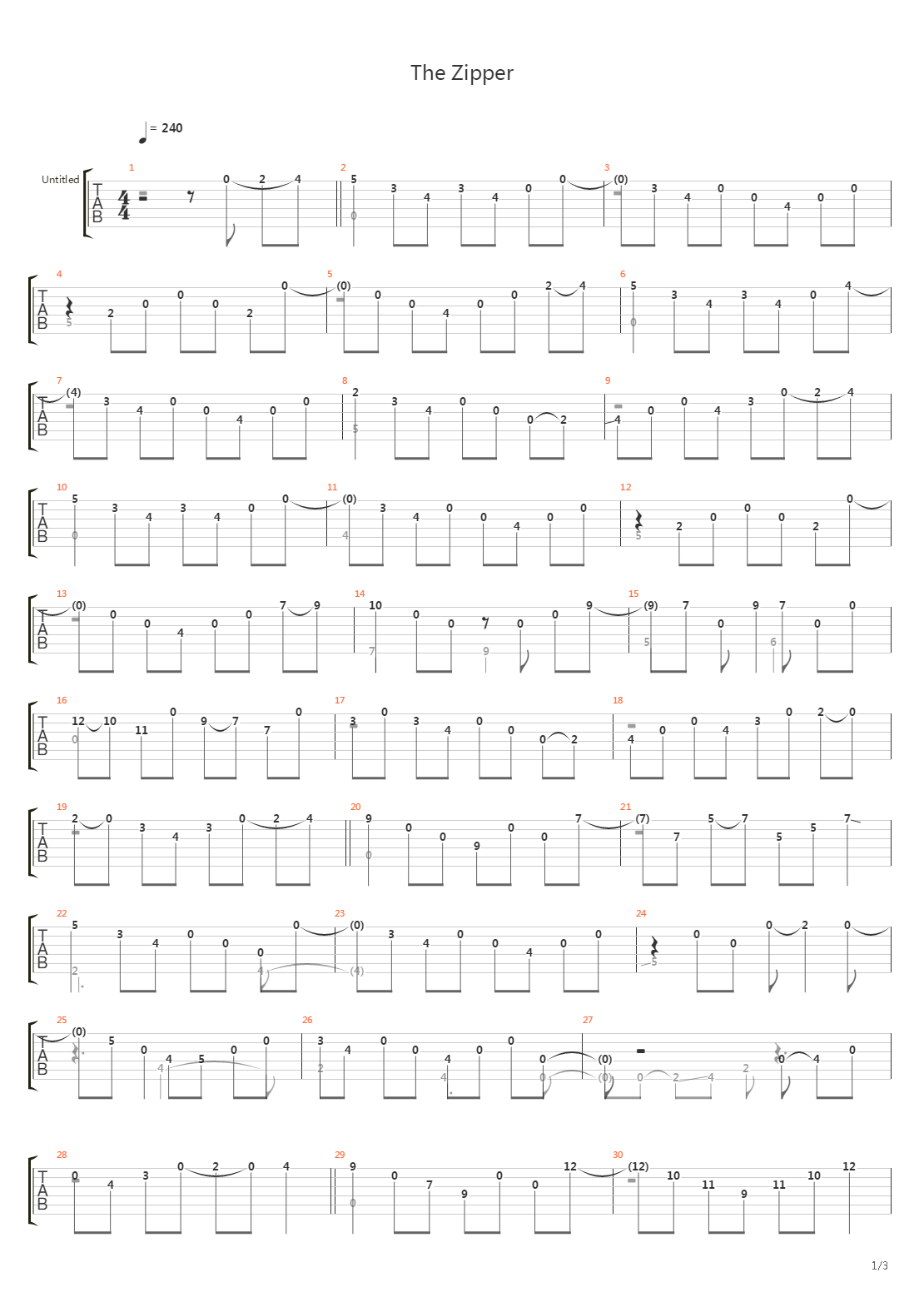 The Zipper吉他谱