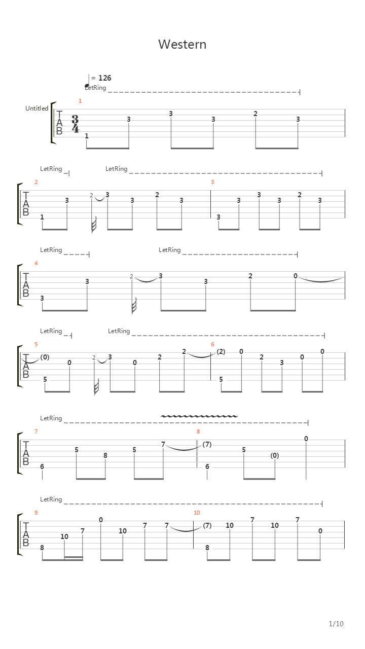 Western吉他谱