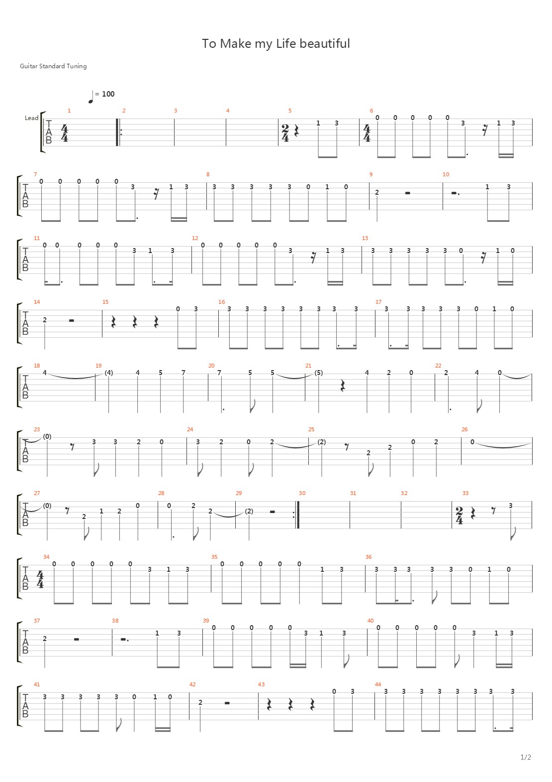 To Make My Life Beautiful吉他谱