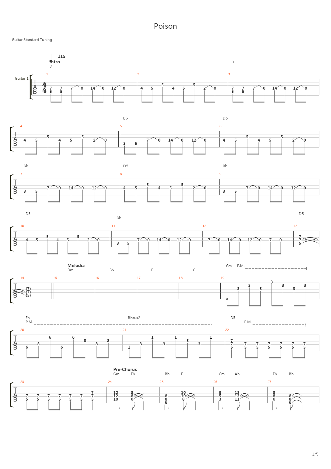Poison吉他谱