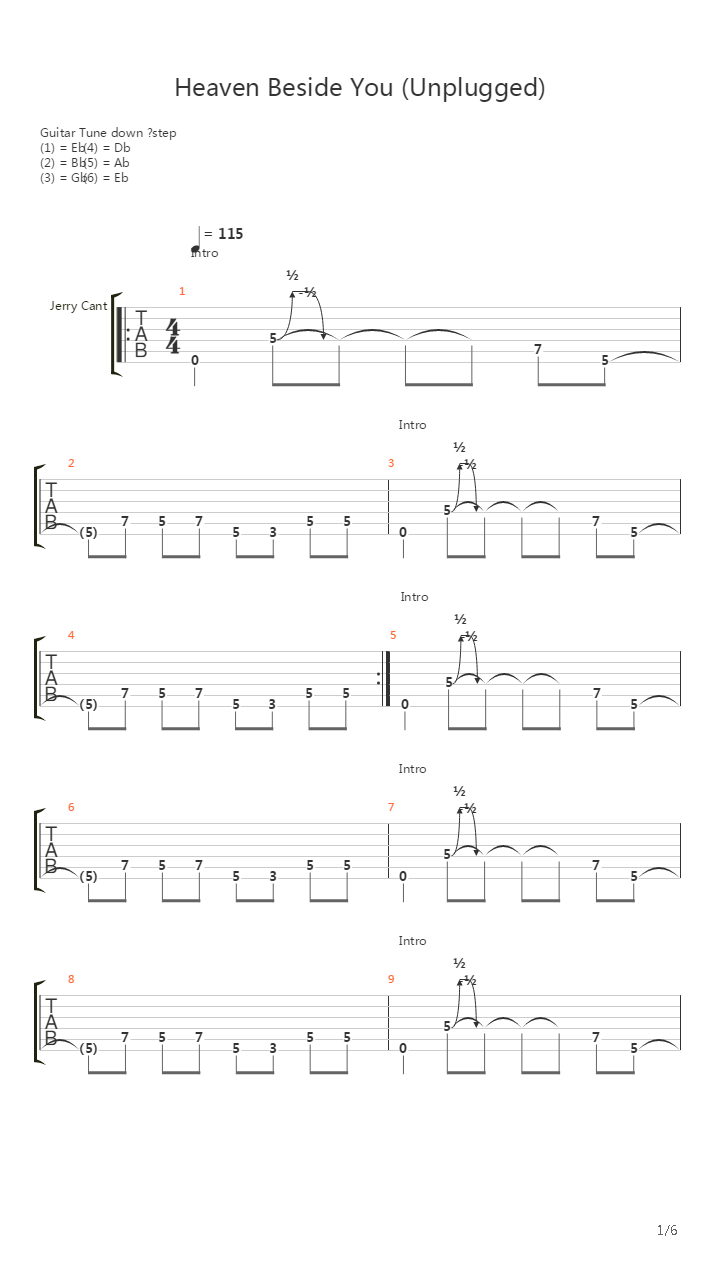 Heaven Beside You吉他谱