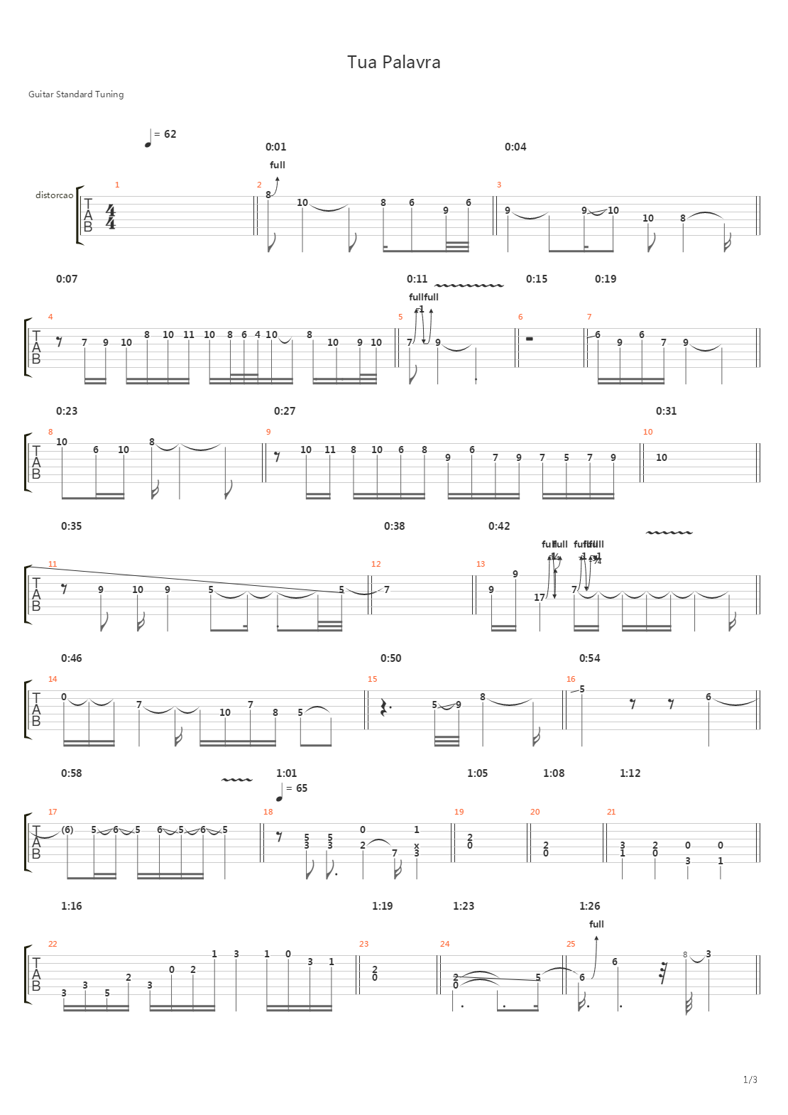 Tua Palavra吉他谱